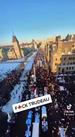 Drone video taken on Ottawa trucks convoy