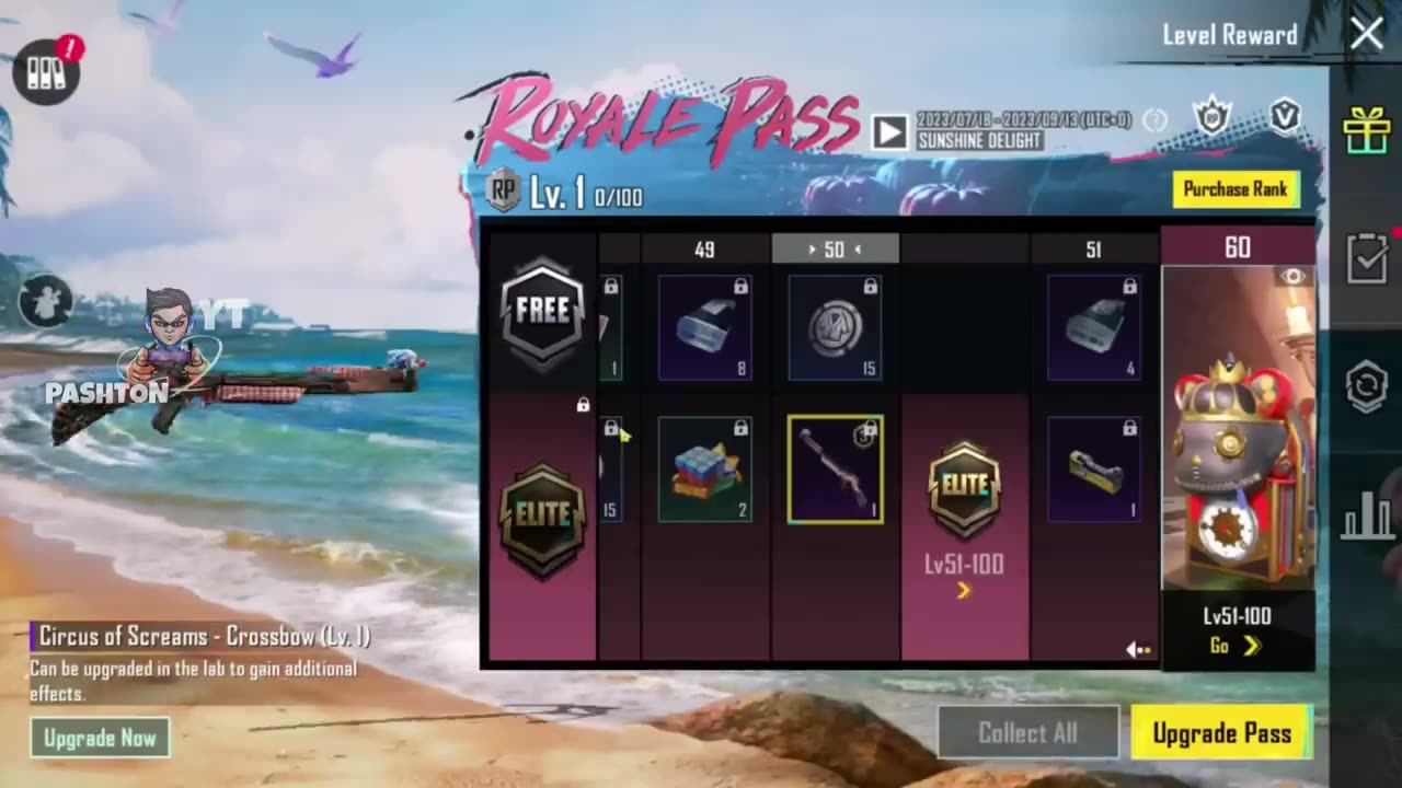 A3 Royal Pass 1 to 100 RP 3D Leaks | New Upgraded Emote Upgraded crossbow Skin|