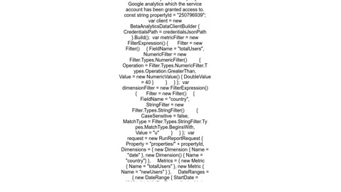 I have issues with Google Analytics Data API GA4 in NET