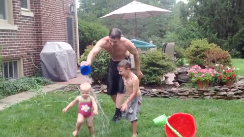 Funny Baby Playing With Water