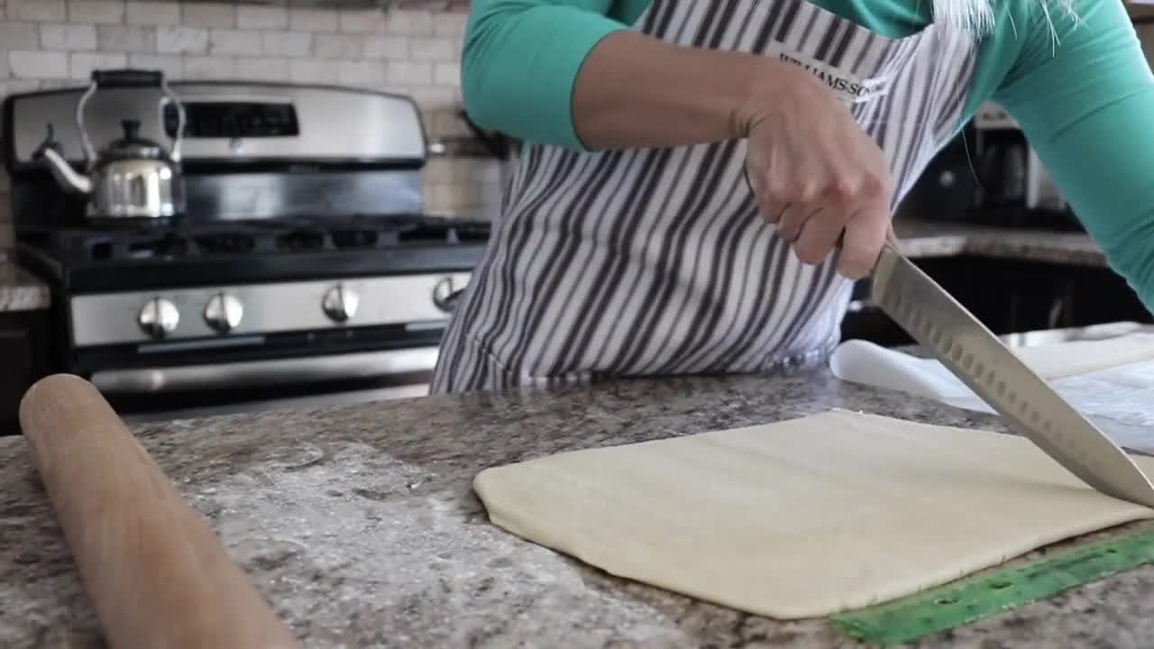 Preparing the dough to make a wonderful French croissant