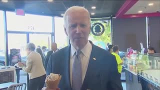 Biden while eating ice cream: “The economy is strong as hell"