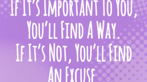 If It's Important
