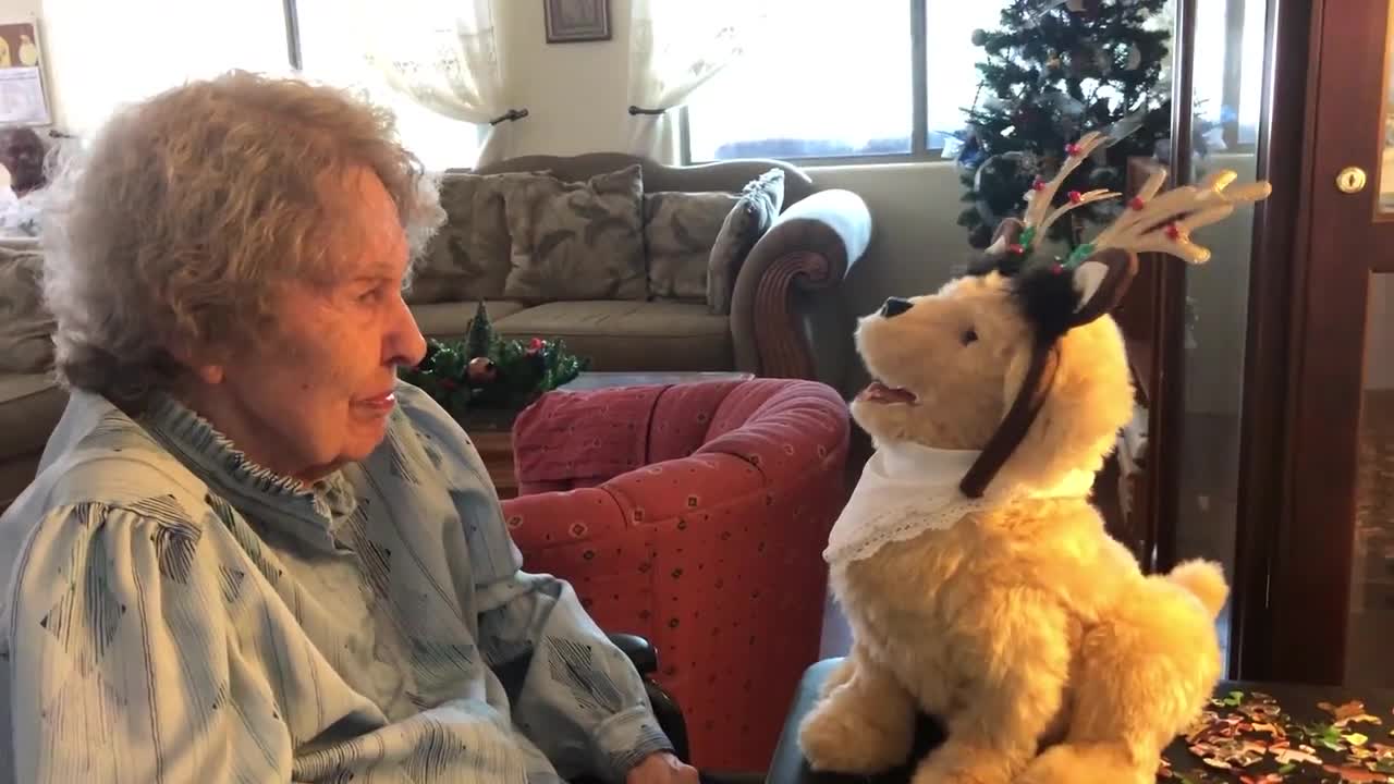 Mom chats with Daisy Puppy