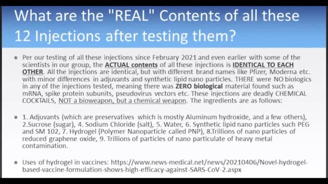 Scientist speaks out! These are the ingredients of the vaccines. NONE OF THEM ARE SALINE