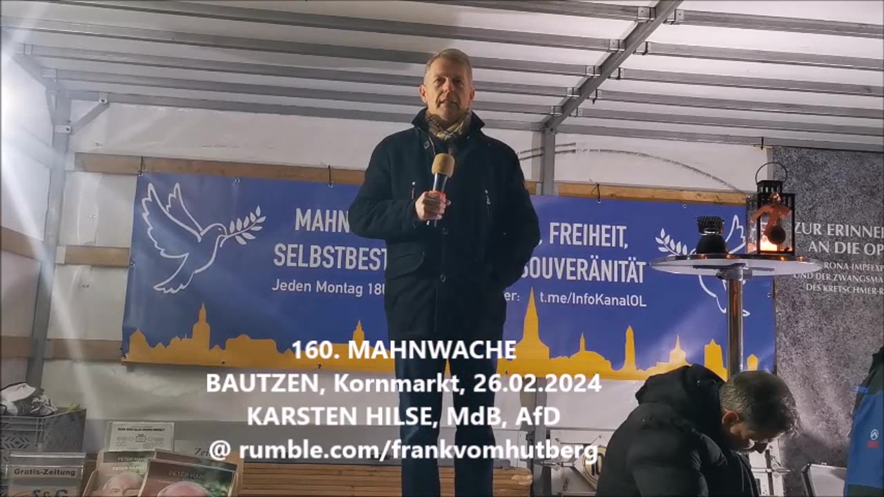 KARSTEN HILSE, MdB, AfD - BAUTZEN, Kornmarkt, 26 02 2024, 160. MAHNWACHE 🕊