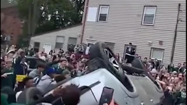 Michigan police investigate 'destruction' after college football game