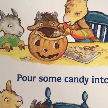 Auntie Paula reads, “Llama Llama, trick or treat”