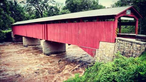 7-25-2018 - The Covered Bridge In Rupert PA Near Flood Stage