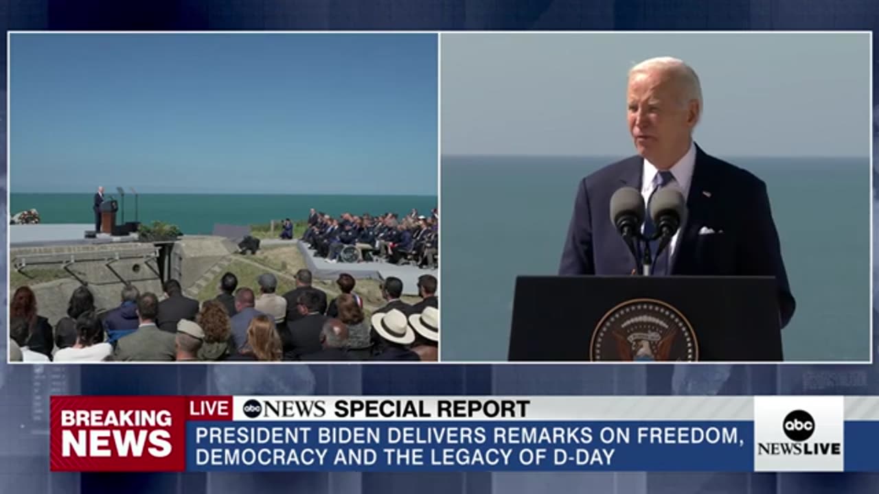 President Biden commemorates 80th anniversary of D-Day with Normandy speech defending ABC News