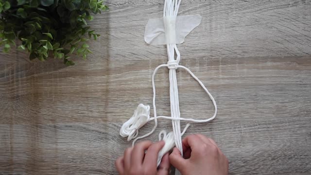 pepme Cotton Hanging Planter, White, Diya- How to Make A Macrame Plant Hanger