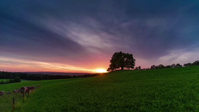 Sunset on the farm.