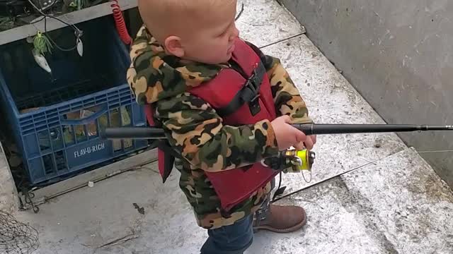 2 year old fishing. No that's mine