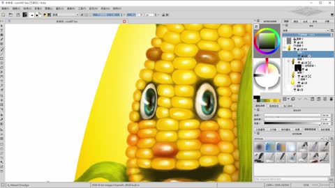 Krita - Corn繪製過程側錄1:1 ––千萬不要看！