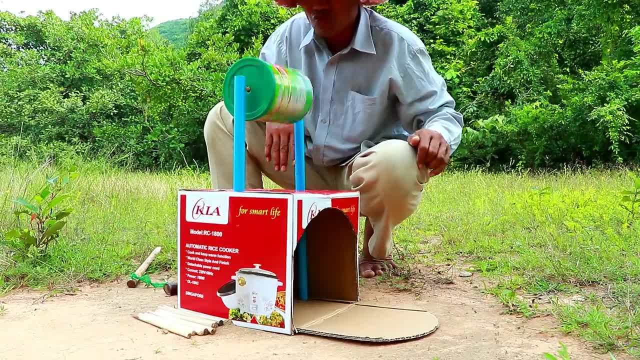 Creative Technique Easy Parrot Bird Nest Trap Make From Paper Box And Milk Cans - That Work100%_p4