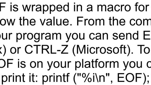 How to enter the value of EOF in the terminal