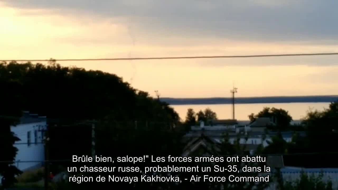 Burns well, bitch!" The Armed Forces shot down a Russian fighter, probably a Su-35, in the area of