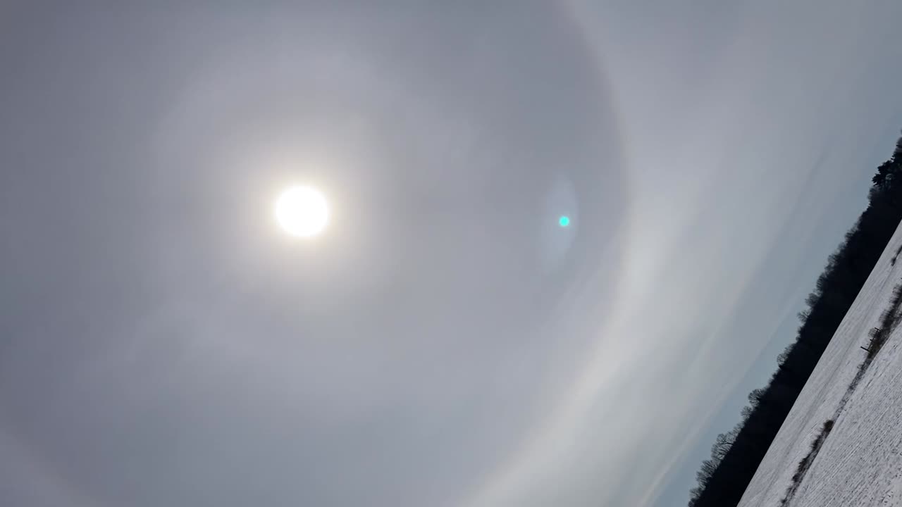 Strange orb around sun 2/17/24 central WI?