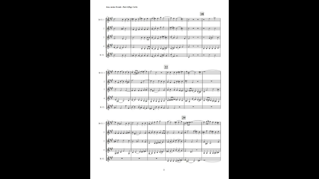 J.S. Bach – Motet: “Jesu, meine Freude”, Part 4 (Clarinet Quintet)