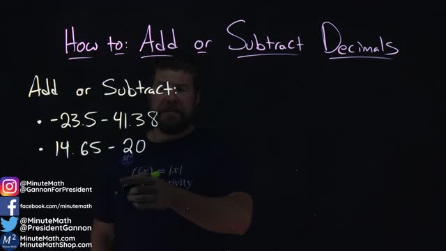 How to Add or Subtract Decimals | Two Examples | Minute Math