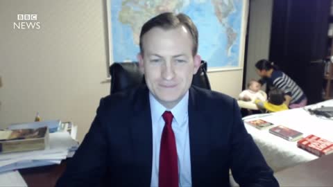 Children interrupt BBC news