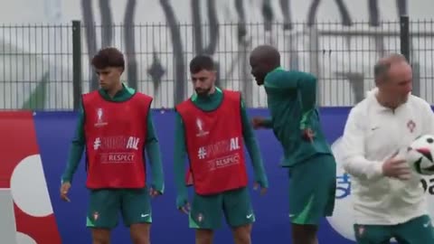 Cristiano Ronaldo in GREAT SPIRITS as Portugal prepare for France