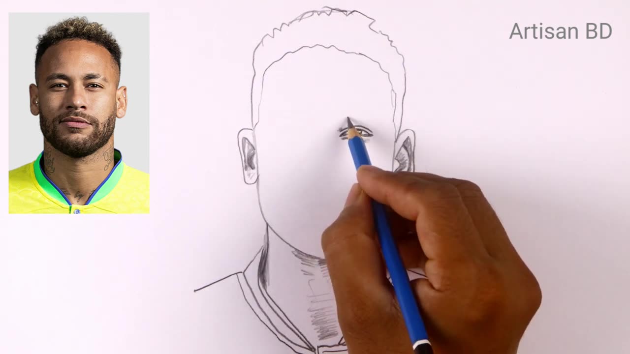 How To Draw Neymar Jr Easy Pencil Sketch #neymar