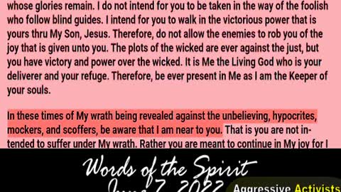 Words of the Spirit. June 7 2022