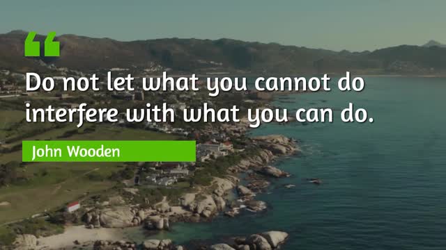 Do Not Let the Fear of what you cannot do interfere with what You CAN do