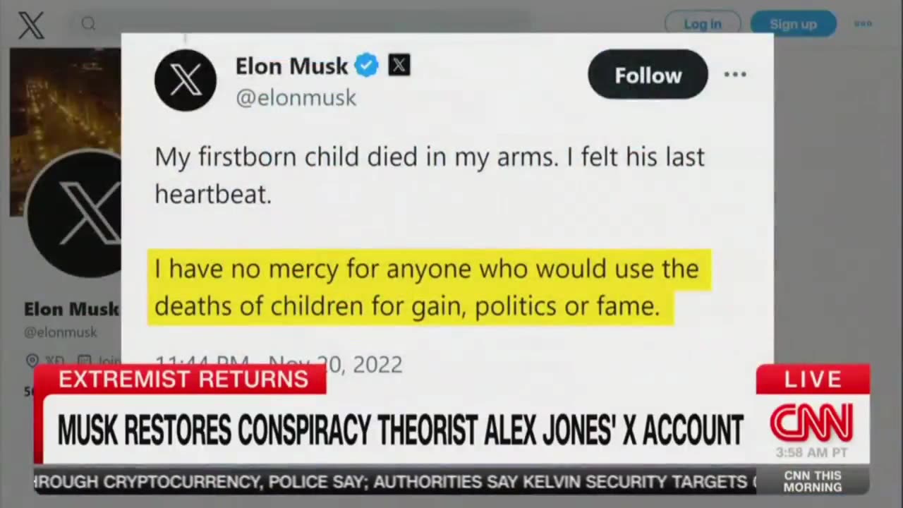 CNN Snaps After Elon Musk Allowed Alex Jones Back On X