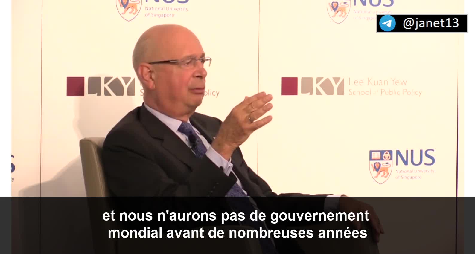 Quand Klaus Schwab évoquait l'idée d'un gouvernement mondial (2016)