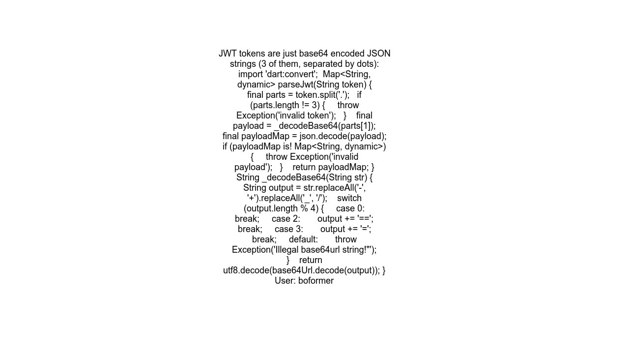 How to get the claims from a JWT in my Flutter Application