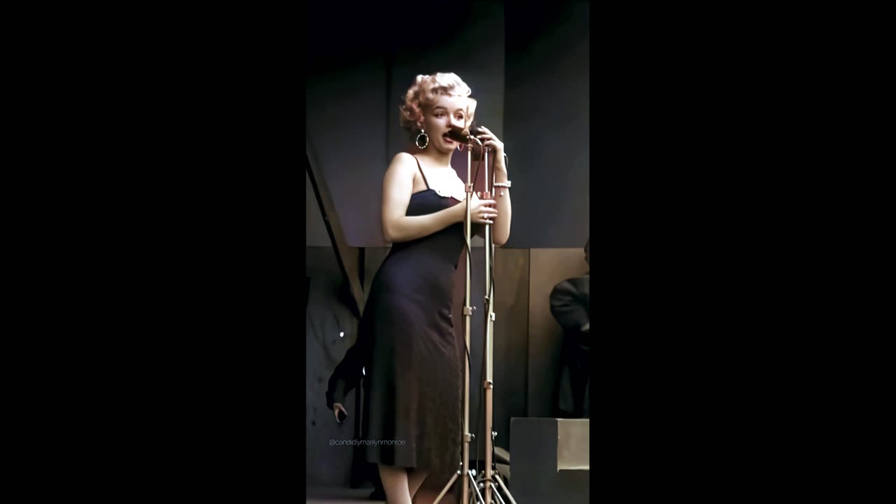 Marilyn Monroe 1954 Singing DIAMONDS in Korea with sound RARE colorized 4k