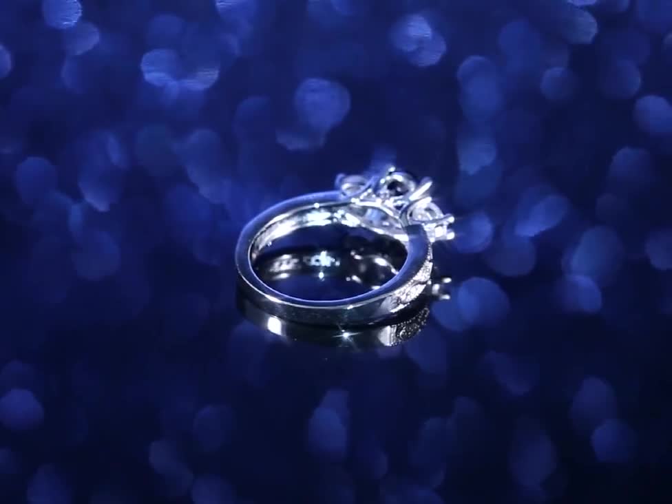 Huitan Deep Blue Stone Wholesale Women Finger Rings
