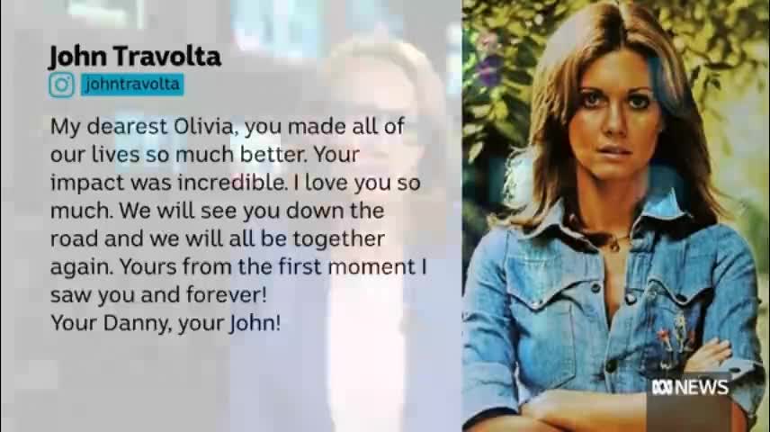 John Travolta pays tribute to his 'dearest Olivia'---4