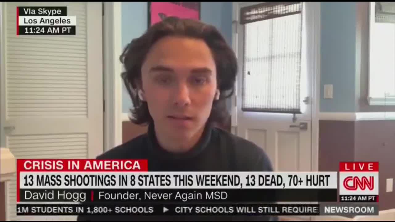 David hogg :Americans increasingly buying guns because of other Americans’ “skin color,