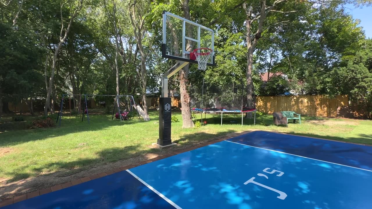 Asphalt Basketball Court Installation with Dominator Hoop – Brentwood NY