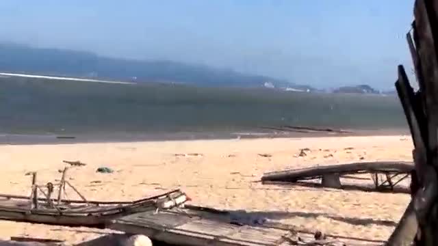 Deserted beaches and boats in the water