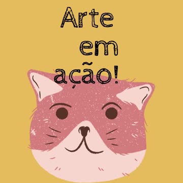 Rosa e Amarelo Gato Moderno Desenhado À Mão Abstrato Imagem de Perfil para Twitch.mp4