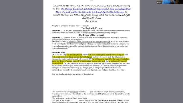Daniel 11:36-45 July 11, 2021
