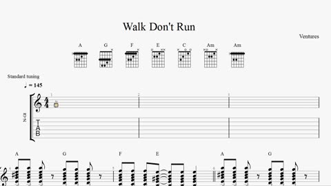 Guitar tabs for Walk Don't Run