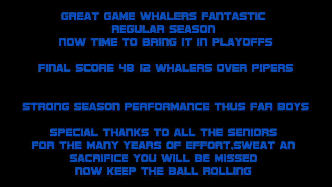 2014 SR WHALERS VS ARGYLE PIPERS SEASON FINALE