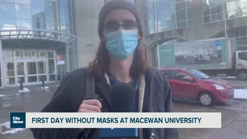 First day without masks at MacEwan University