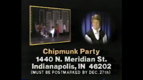 December 15, 1984 - Peggy Nicholson to Host WPDS 'Chipmunk Party' in Indianapolis