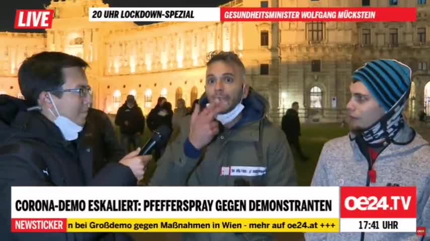 Randalierer und Polizei Demo