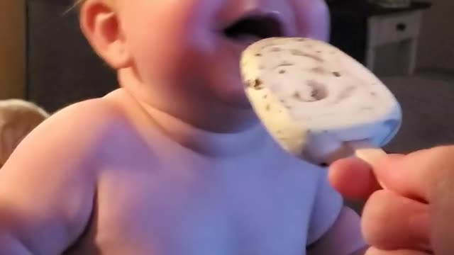 Baby loves ice cream