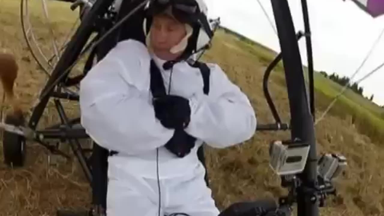 Putin in the Wild: Vladimir Putin Flying with Siberian Cranes in a Hang-Glider