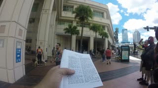 Preaching outside at Comicon