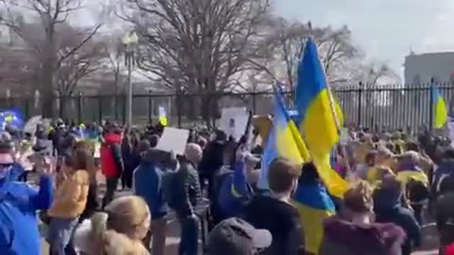 Rally against the Russian invasion of Ukraine in Washington DC, in front of a White House