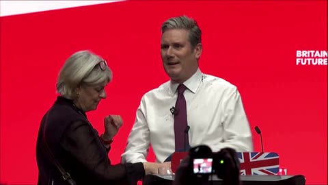 Protester throws glitter on UK Labour leader Starmer